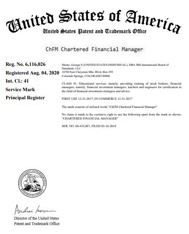 CHFM Chartered Financial Manager Trademark